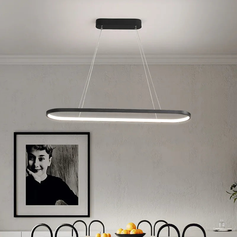 Suspension LED ovale Ondéa design contemporain éclairage uniforme - vue 7