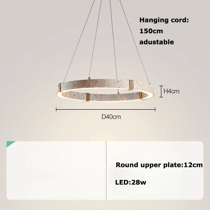 Lustre contemporain en pierre et acier pour salle à manger – Silexor