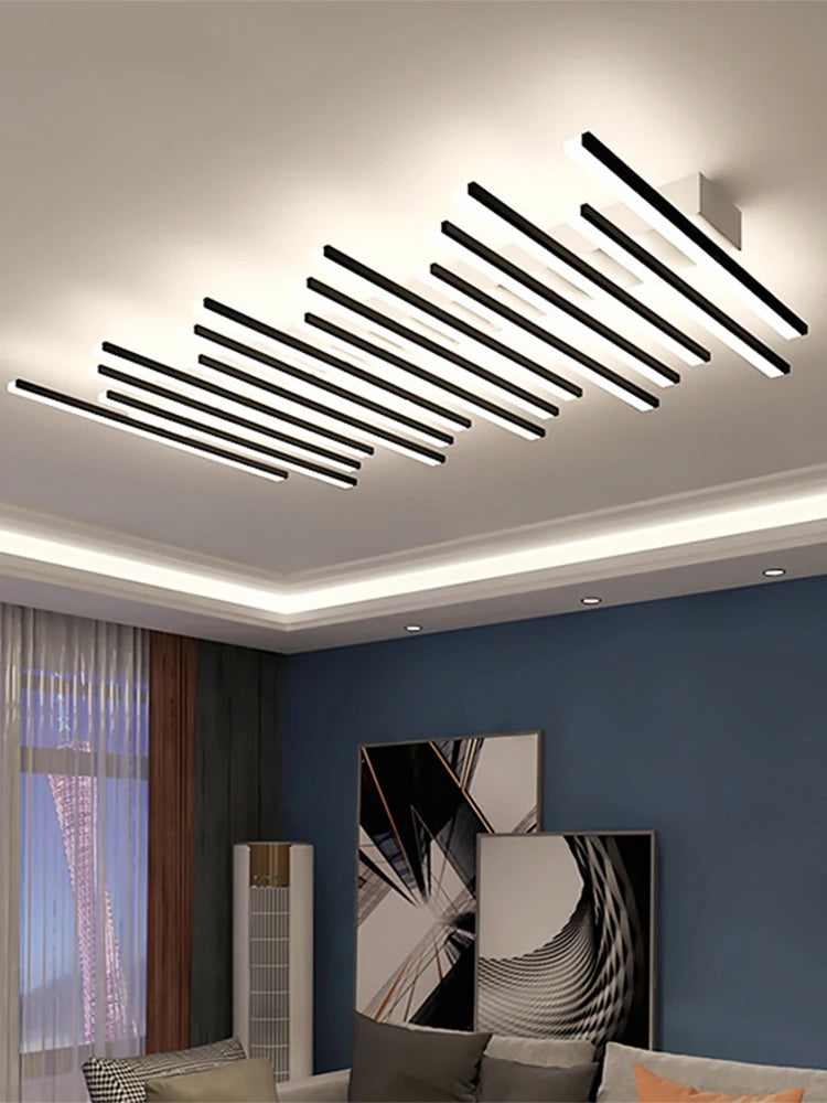 Lustre Fer LED Semi-Flush Design Moderne – Equinox