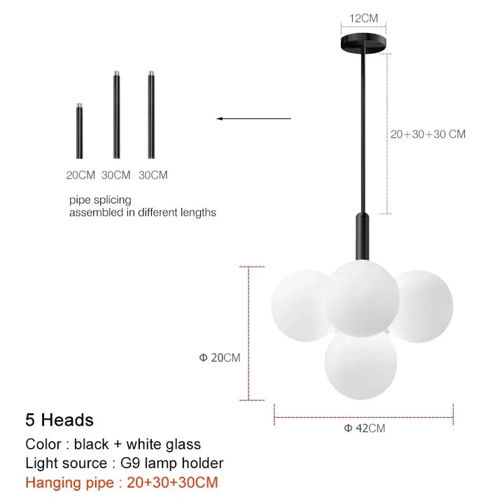 Lustre moderne en verre pour salon – Arionelle