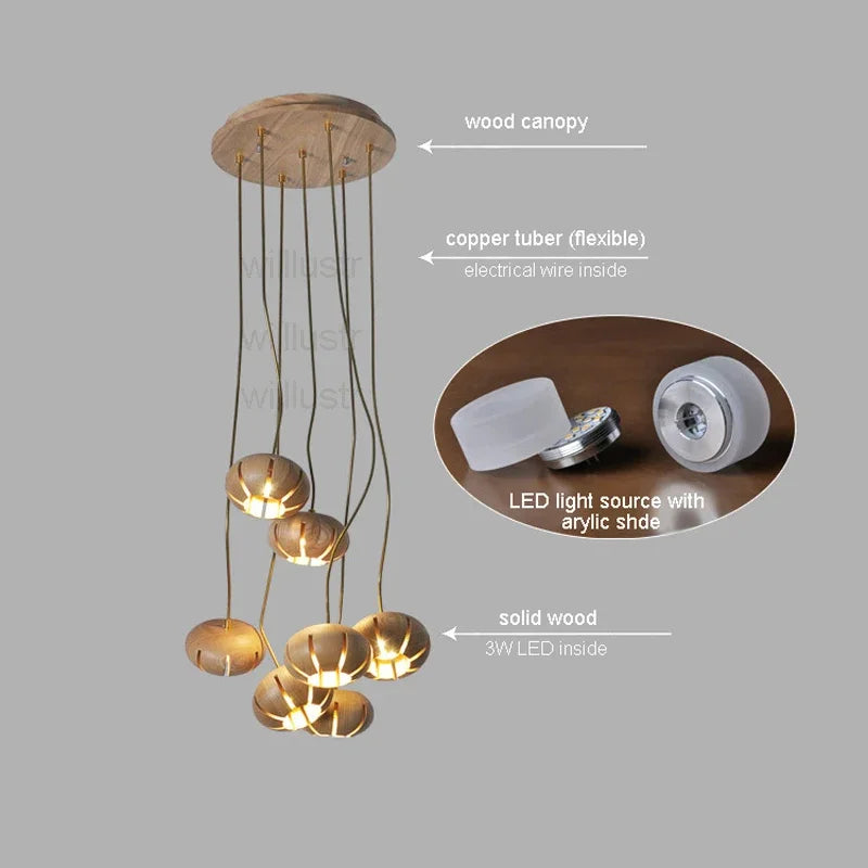 Suspension en Bois Floral pour Salles Élégantes – Orvaline