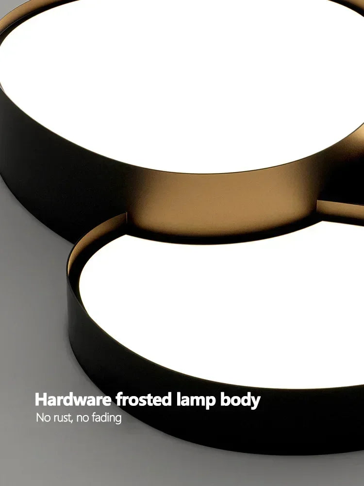 Plafonnier moderne en fer noir pour salon – Célestrium