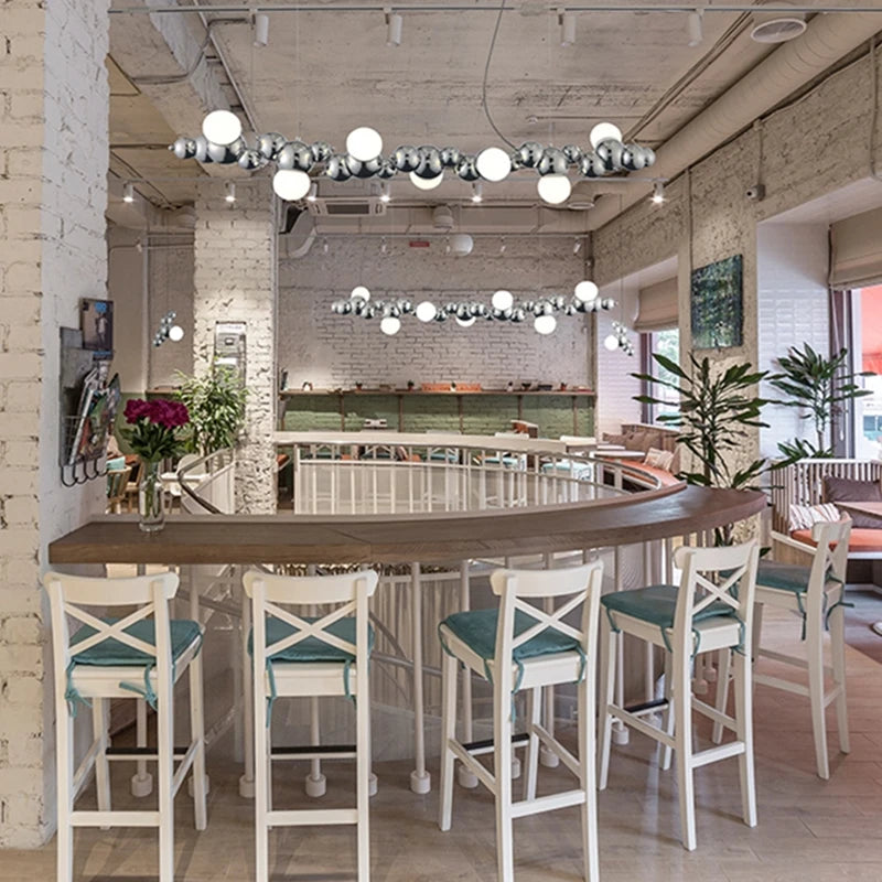 Suspension Métal Gris Verres Bulles LED – Citrona