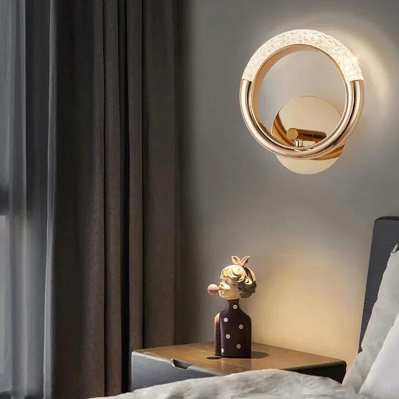 Applique murale directionnelle Ovalia design minimaliste dorée avec diffuseur acrylique - vue 6