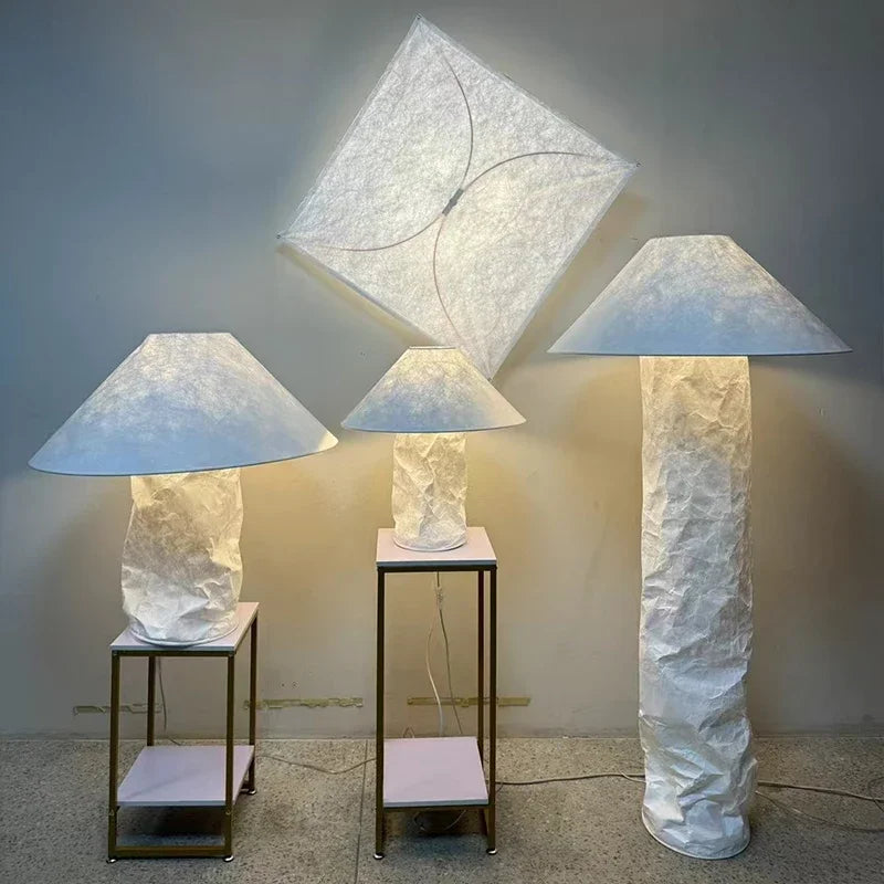 Lampe sur pied en fer et tissu pour salon – Armonéa