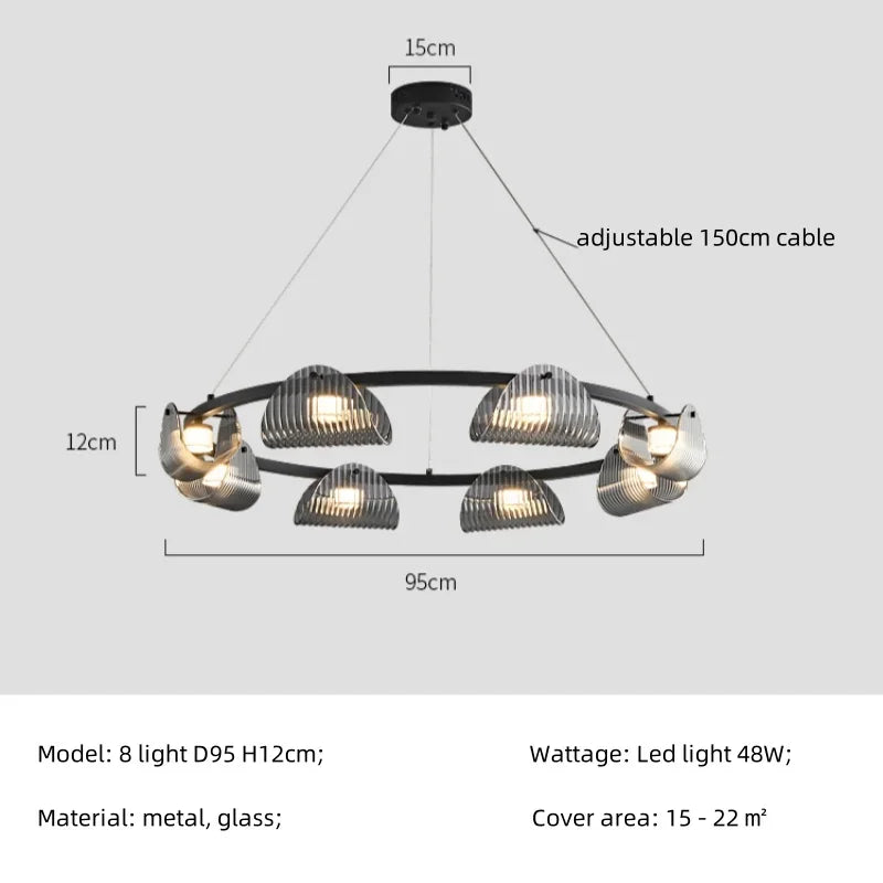 Hanglamp in Grijs Gerookt Glas voor Eetkamer – Orvelia