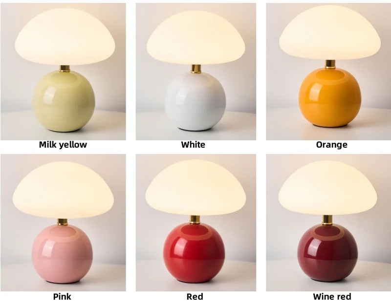 Crèmekleurige keramische tafellamp voor slaapkamer – Aureolys