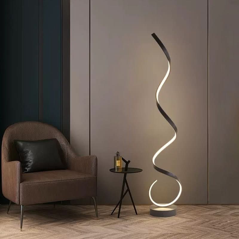 Lampadaire Contemporain Silhouette Spirale Élégante – Twysta
