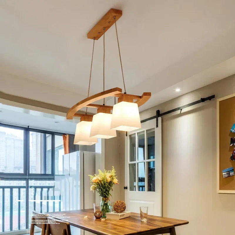 Moderne japanse houten hanglamp – Zenara