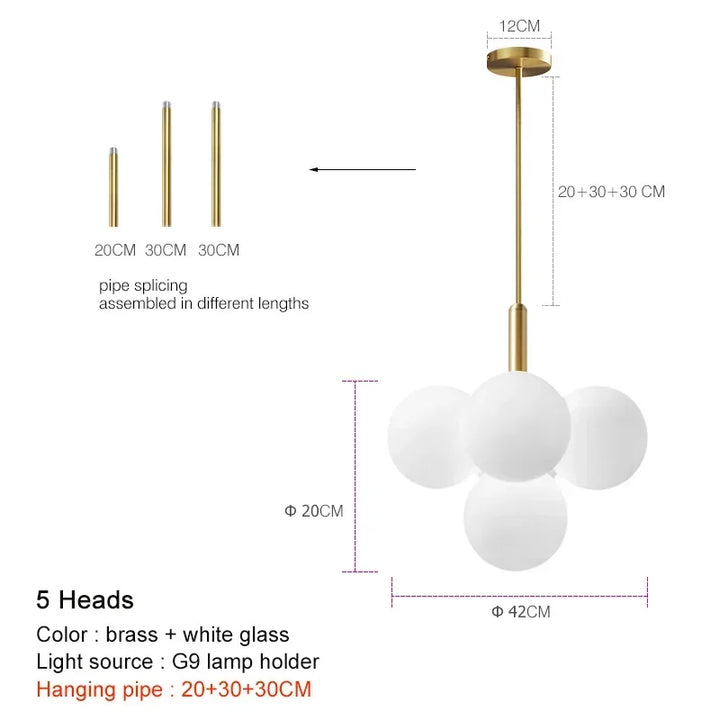 Lustre moderne en verre pour salon – Arionelle