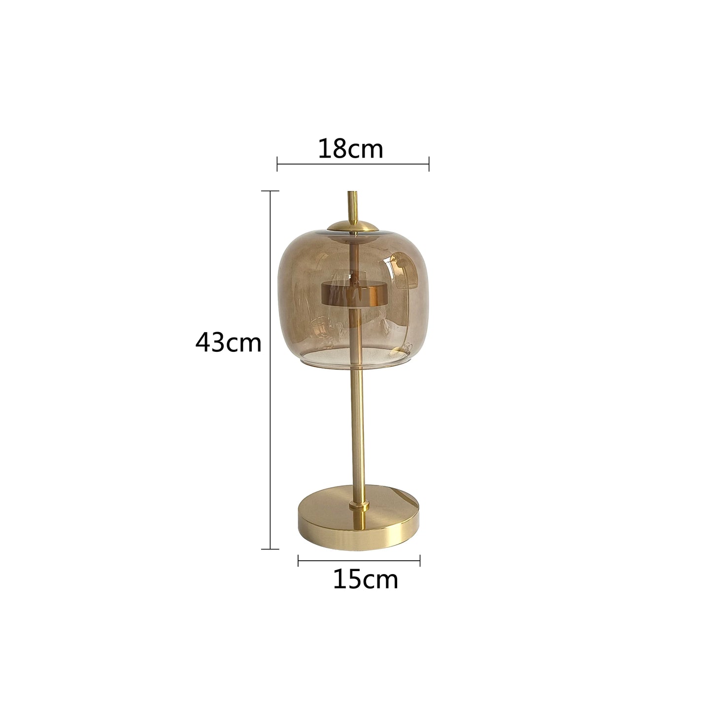 Lampe de chevet moderne Xiumis globe en verre et base métal doré brossé - vue 14