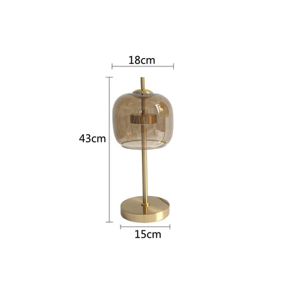 Modern Bedside Lamp Xiumis Globe in Glass with Brushed Gold Metal Base - View 14