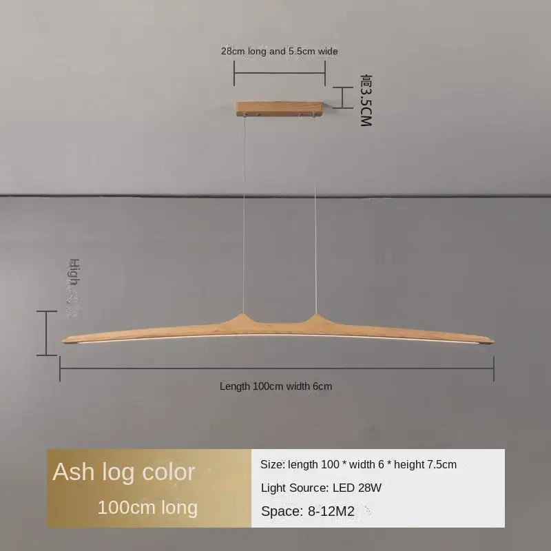 Suspension minimaliste en noyer pour salle à manger – Armonique