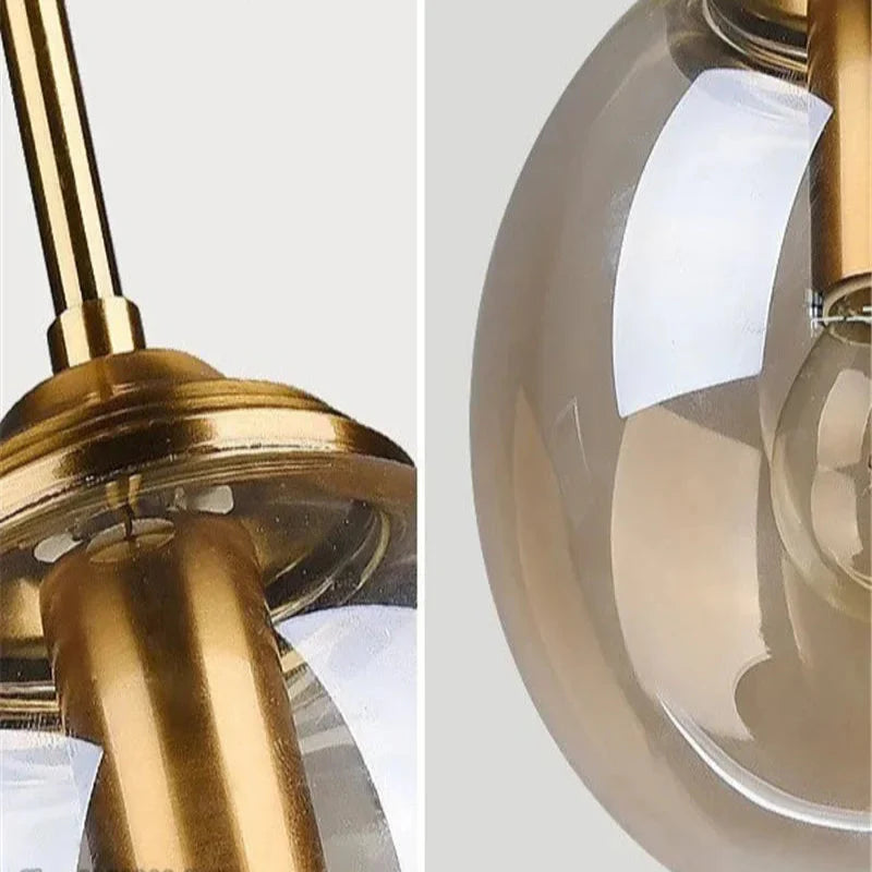 Wall Sconce Velix glass globe and electroplated metal - view 4
