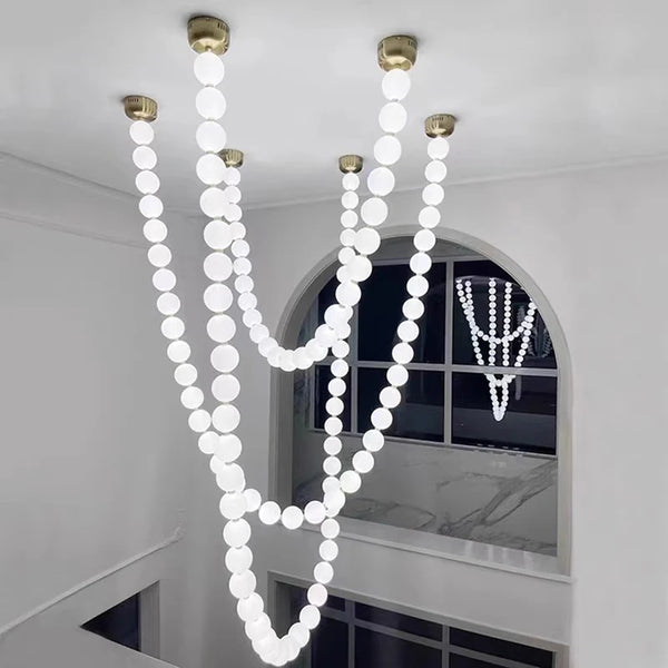 Modern alloy LED pendant light for living room – Silver
