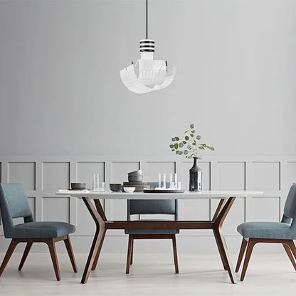 Moderne hanglamp in zwart en wit metaal voor woonkamer – Zébrano