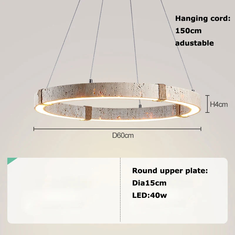 Lustre contemporain en pierre et acier pour salle à manger – Silexor