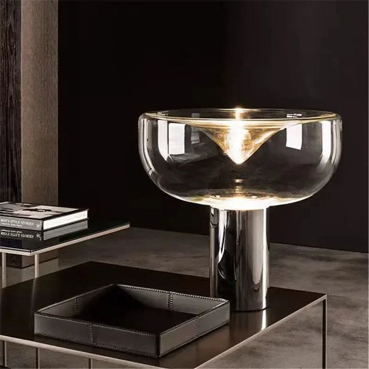 Lampe de table nordique en verre transparent – Aellara