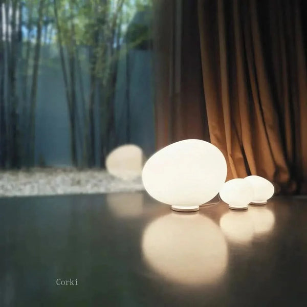 Lampe Doux Base Céramique Verre Opale Élégance Polyvalente – Pietra