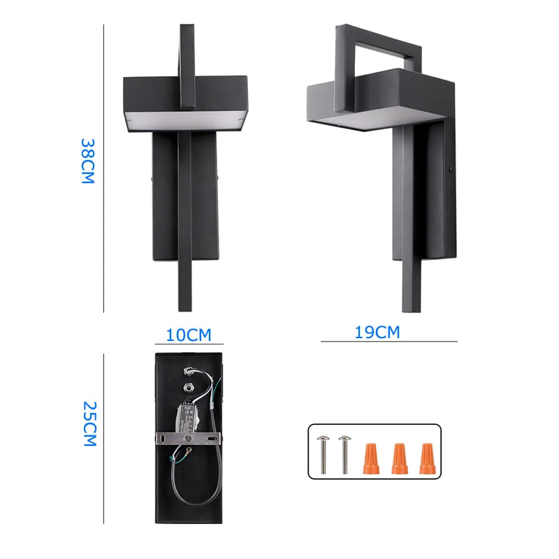 Applique murale LED en acier noir pour extérieur – Armonéa