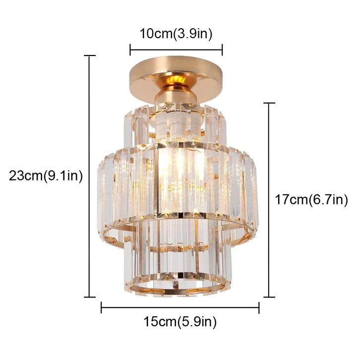Plafonnier Cristal Doré pour Chambre – Célestine