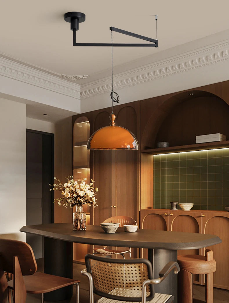 Bruine acryl hanglamp voor eetkamer – Armoniel