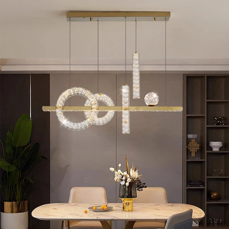 Lustre moderne en cristal pour salon – Cristarène