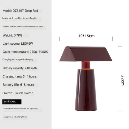 Minimalistische draagbare tafel lamp met delicate aanraking – Alumina