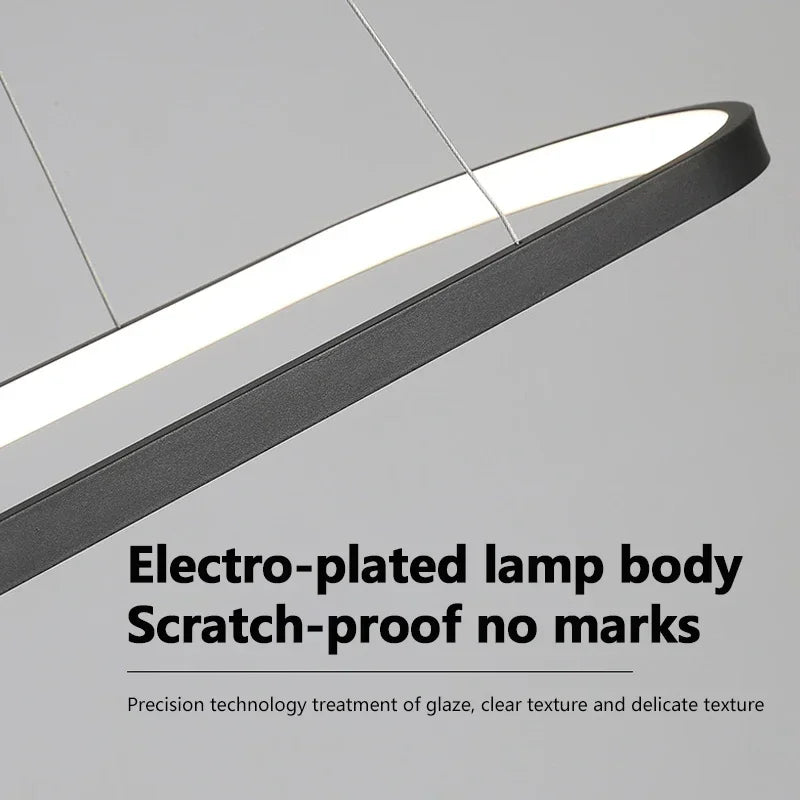 Suspension LED ovale Ondéa design contemporain éclairage uniforme - vue 11