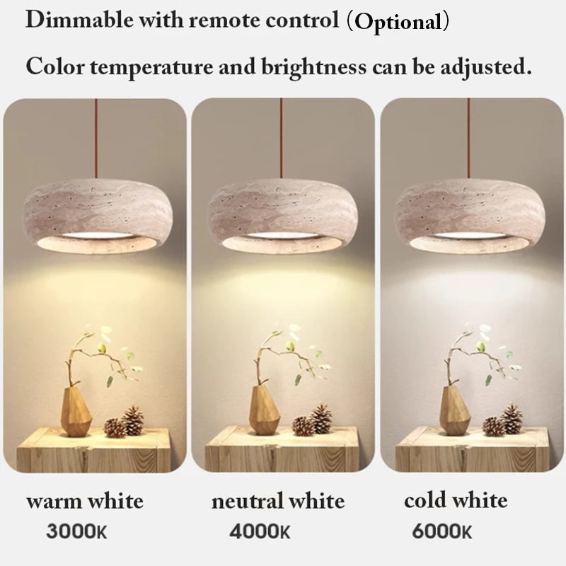 Gele travertijn hanglamp voor woonkamer en eetkamer – Armonello