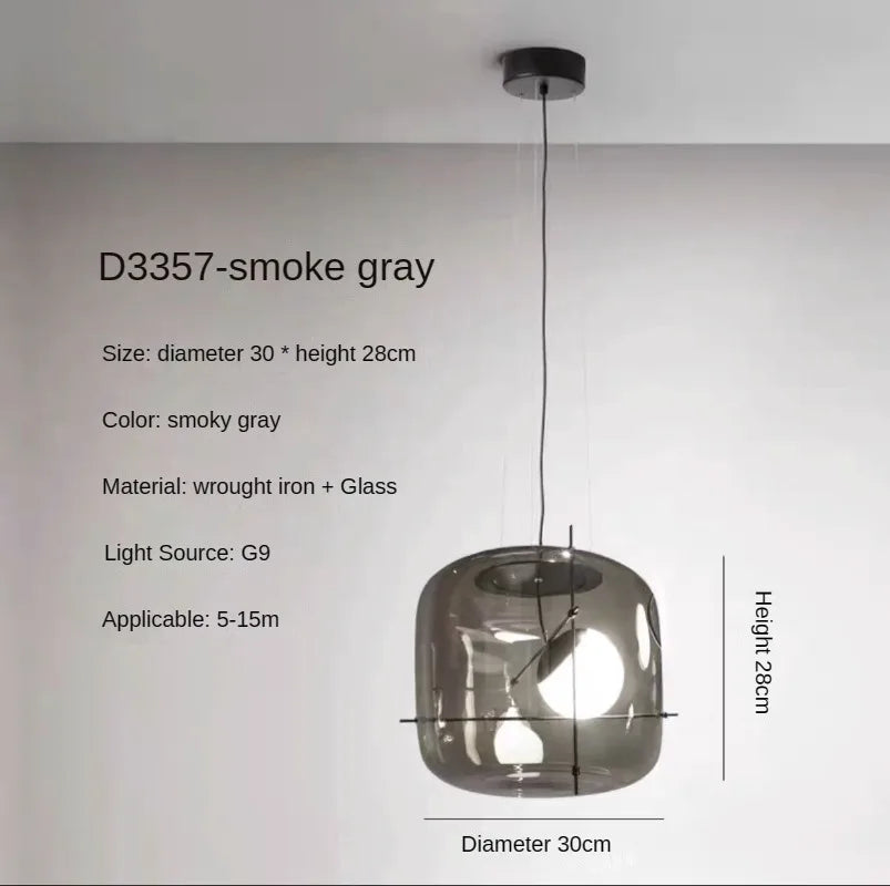 Suspension en verre fumé pour chambre et salon – Silmarise