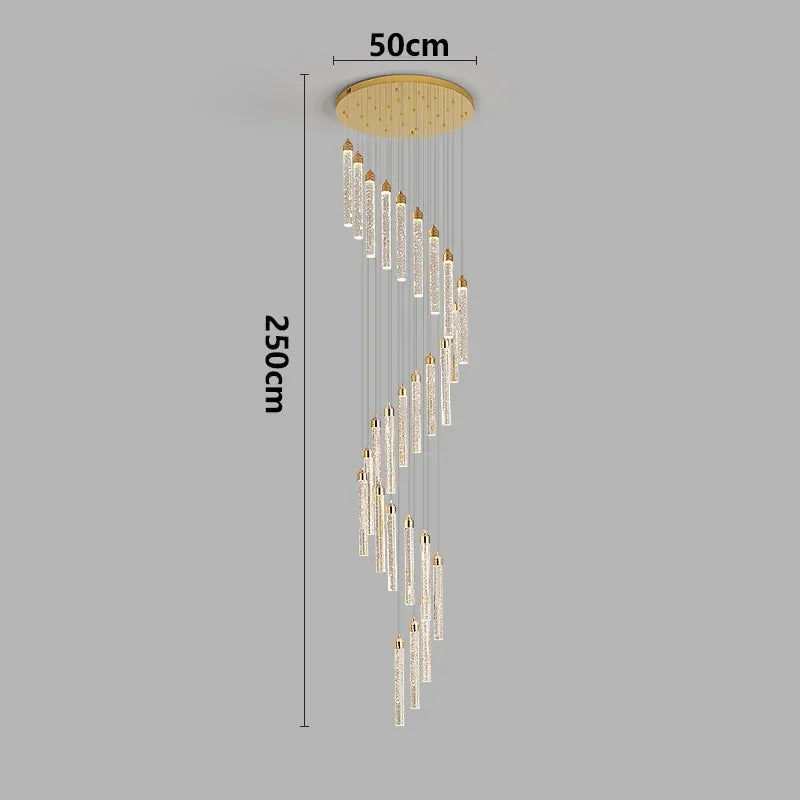Lustre Rotatif en Cristal Doré pour Grand Espace – Célestarion