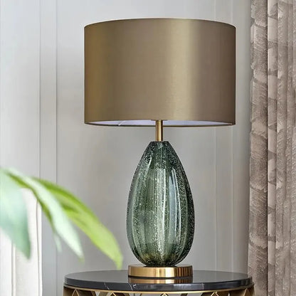 Bedside Lamp Ulmos in artisanal fluted glass and gilded metal vintage design - view 4