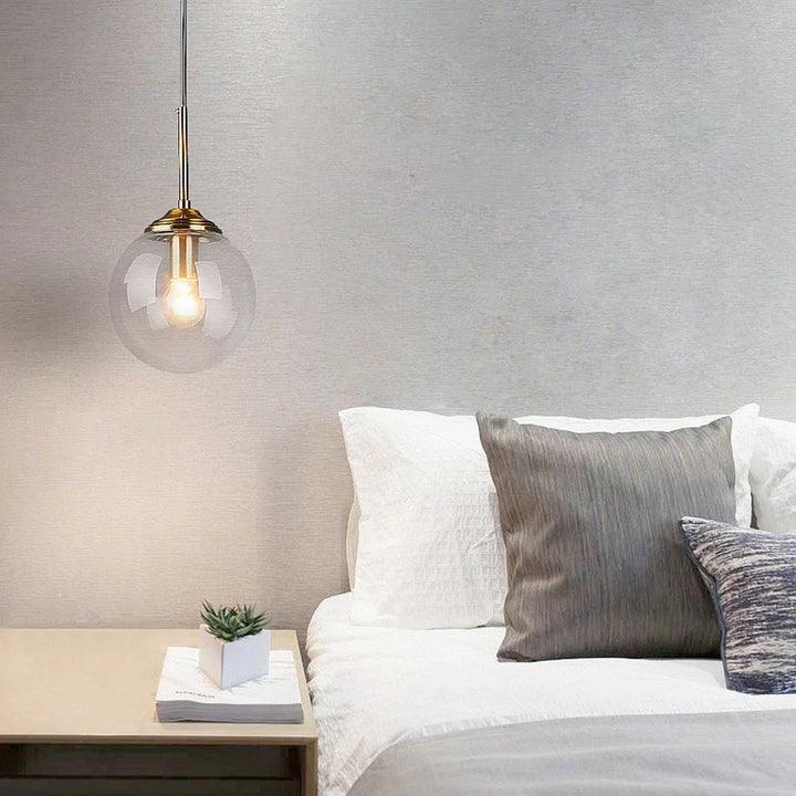 Suspension LED en verre poli pour salon – Crealuxa
