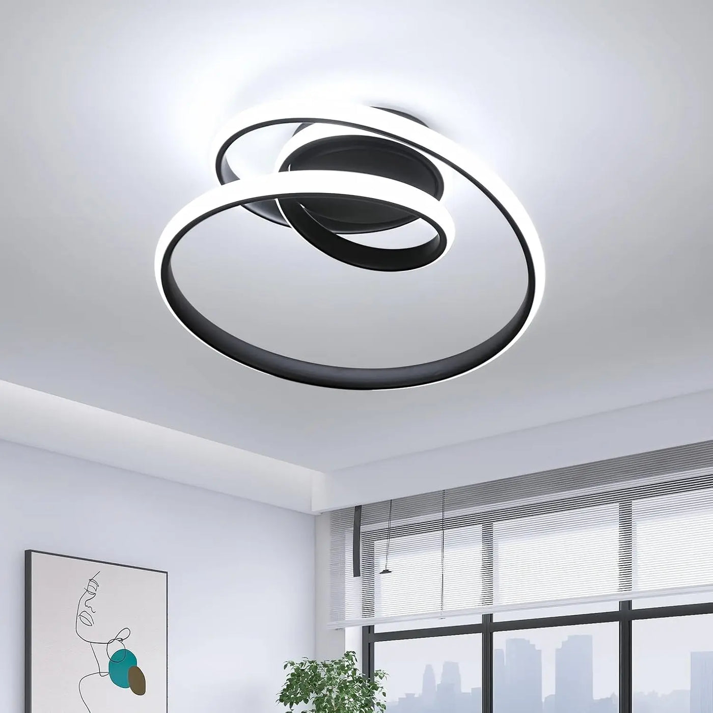 Plafonnier LED en Aluminium pour Chambre et Salon – Spiréclat
