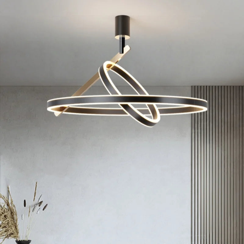 Plafonnier minimaliste double anneau en aluminium – Circadia