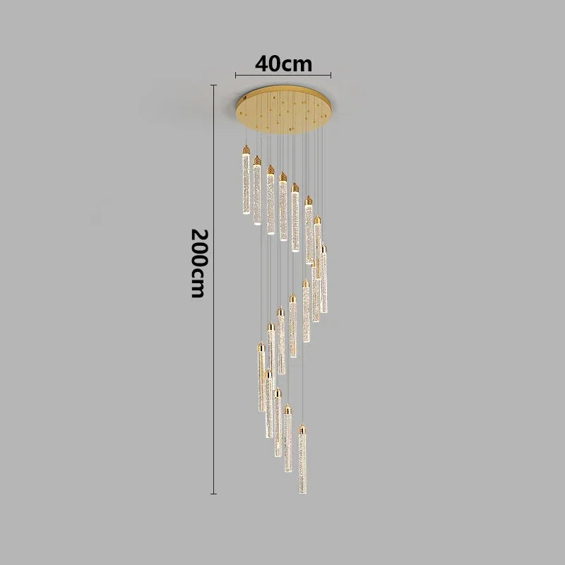 Lustre Rotatif en Cristal Doré pour Grand Espace – Célestarion