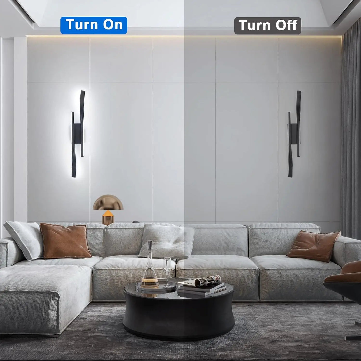 Applique murale moderne noire pour salon – Novaluce