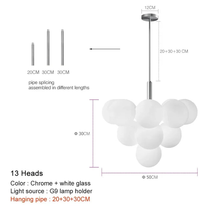 Lustre moderne en verre pour salon – Arionelle