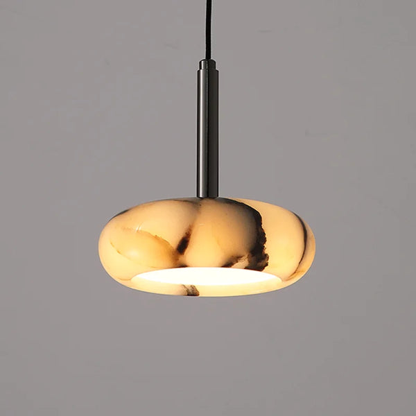 Black natural stone pendant light for bedroom – Célestnoir
