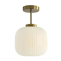 Plafonnier en verre strié rétro pour salon et couloir – Crescianea