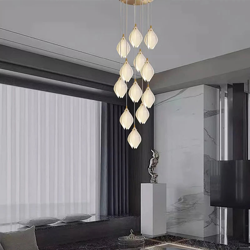 Moderne glazen hanglamp voor woonkamer – Solistar