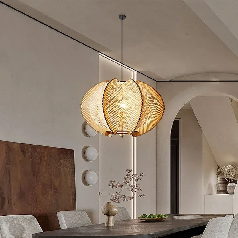Hanglamp Hout Bamboe Noordische Stijl – Calyne
