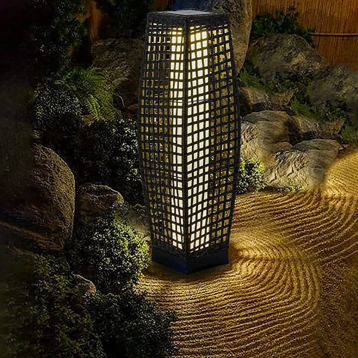 Lampe de Sol Extérieure en Rattan Imité Solaire – Orbanya