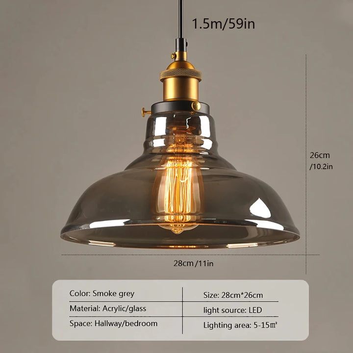 Suspension en verre industriel pour hôtels et bars – Zelaria