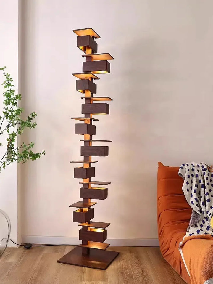 Lampe de Sol en Grès Imitation Bois pour Salon – Armonya