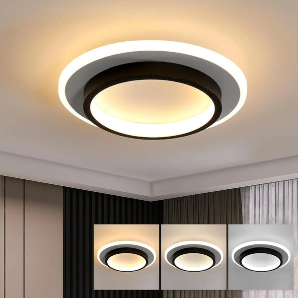 Plafonnier moderne en acrylique noir pour salon – Arionel