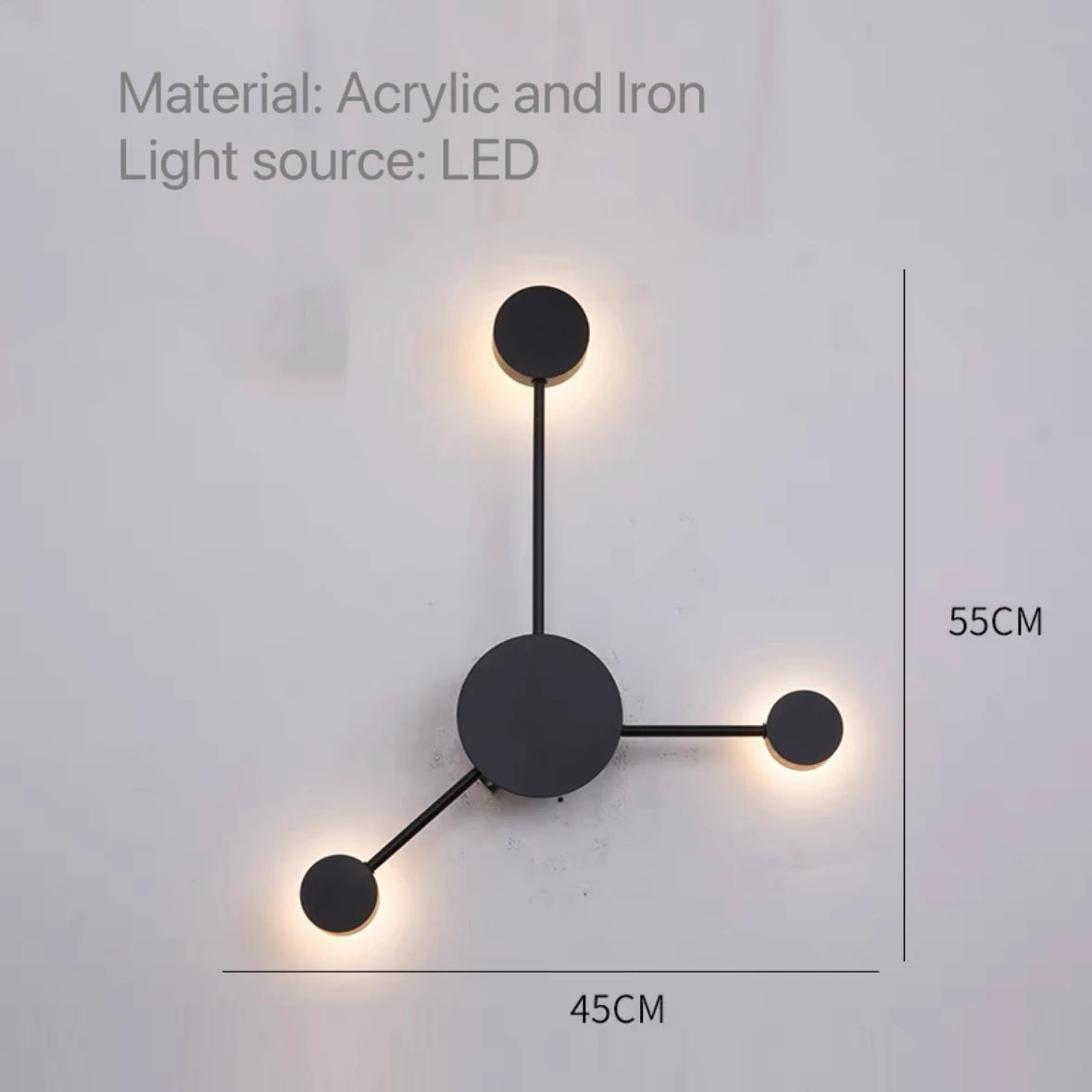 Applique murale moderne en fer noir pour salon – Noctarion