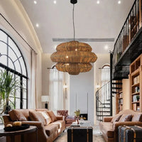 Suspension en rotin tressé style Wabi-Sabi pour salle à manger – Naiadis