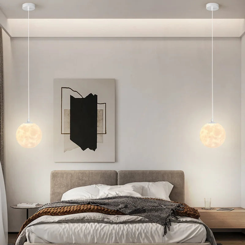 Moderne LED-hanglamp in wit metaal – Moonéclat